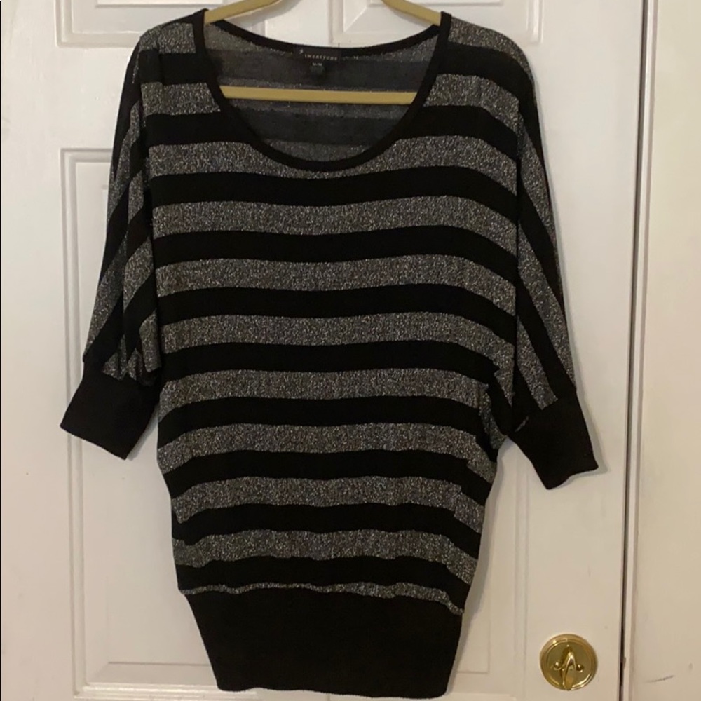 Black and silver thin sweater